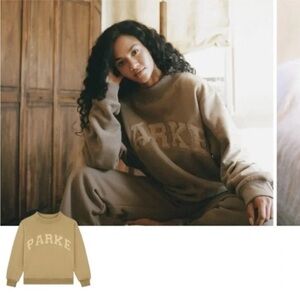 NWT Parke Tonal University Mockneck in Latte L/XL